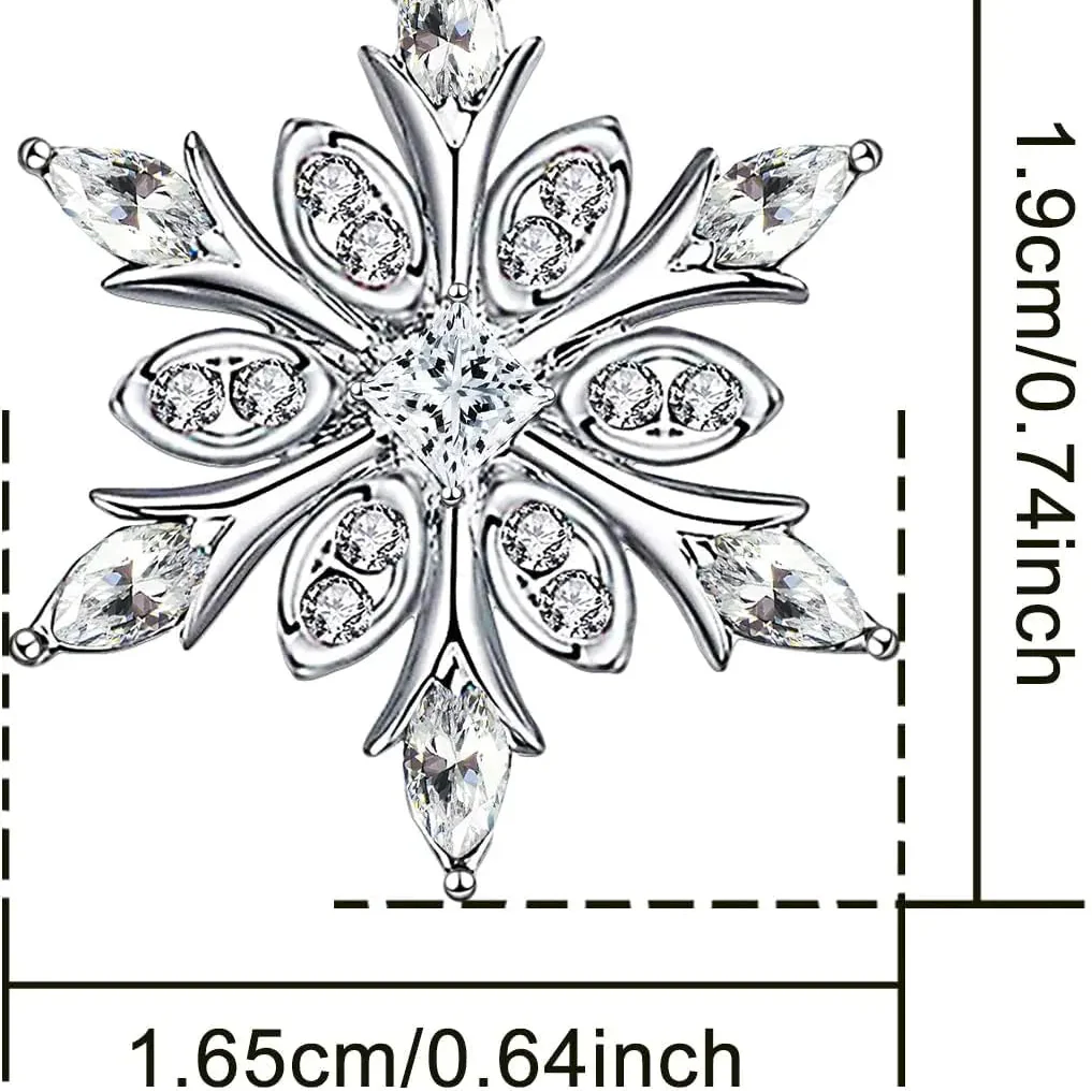 Naszyjnik z zawieszką płatek śniegu z cyrkonem