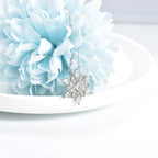 Naszyjnik z zawieszką płatek śniegu z białym cyrkonem