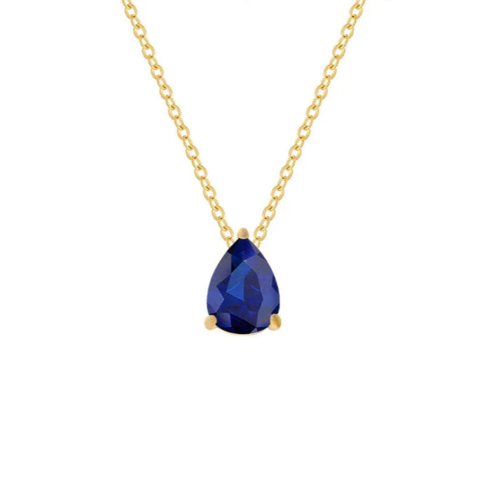 Collier avec Pendentif Goutte d'Eau en Zircon Pierre de Naissance