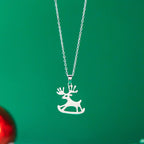Halskæde med vintervedhæng rensdyr sølv