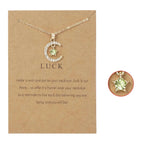 Naszyjnik z wisiorkiem księżyca z cyrkonią kamień urodzinowy