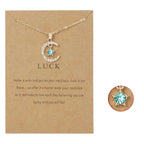 Naszyjnik z wisiorkiem księżyca z cyrkonią kamień urodzinowy