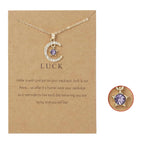 Naszyjnik z wisiorkiem księżyca z cyrkonią kamień urodzinowy