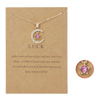 Naszyjnik z wisiorkiem księżyca z cyrkonią kamień urodzinowy