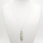 Naszyjnik z zawieszką w kształcie pióra dla mężczyzn lub kobiet srebrny