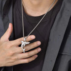 Naszyjnik z zawieszką rekina dla mężczyzn srebrny