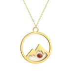 Collier avec Pendentif Rond Montagne et Graine or