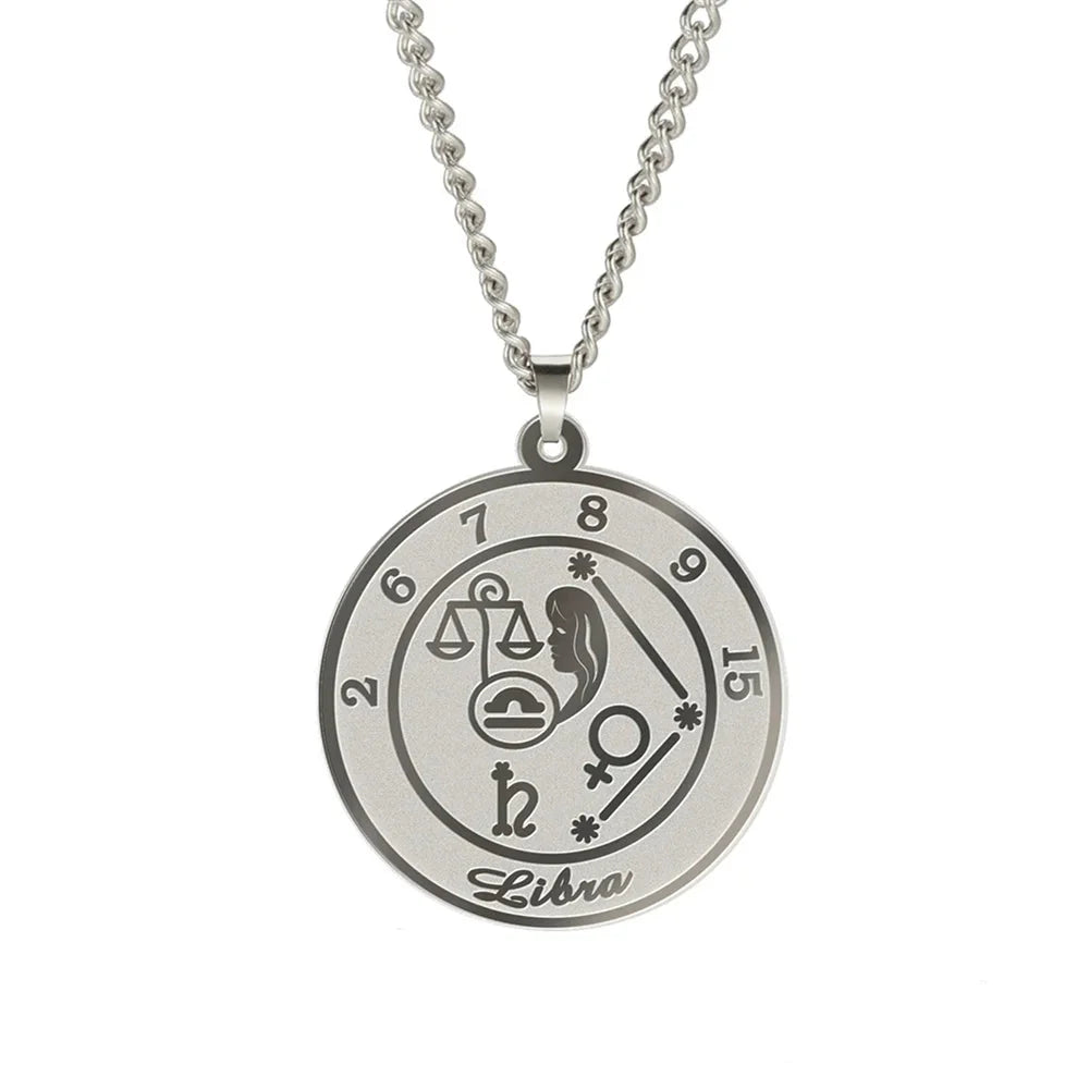 Collier avec Pendentif Signe du Zodiaque Astrologique Homme ou Femme