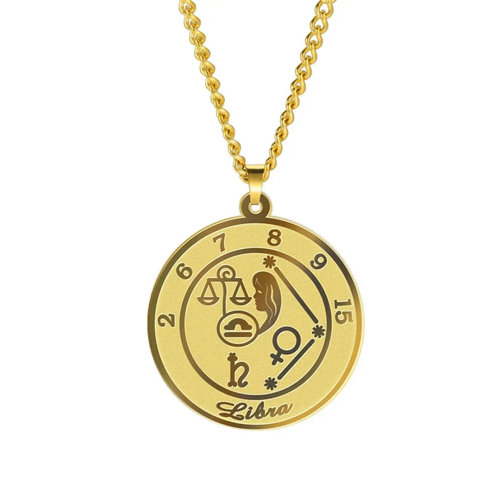 Collier avec Pendentif Signe du Zodiaque Astrologique Homme ou Femme