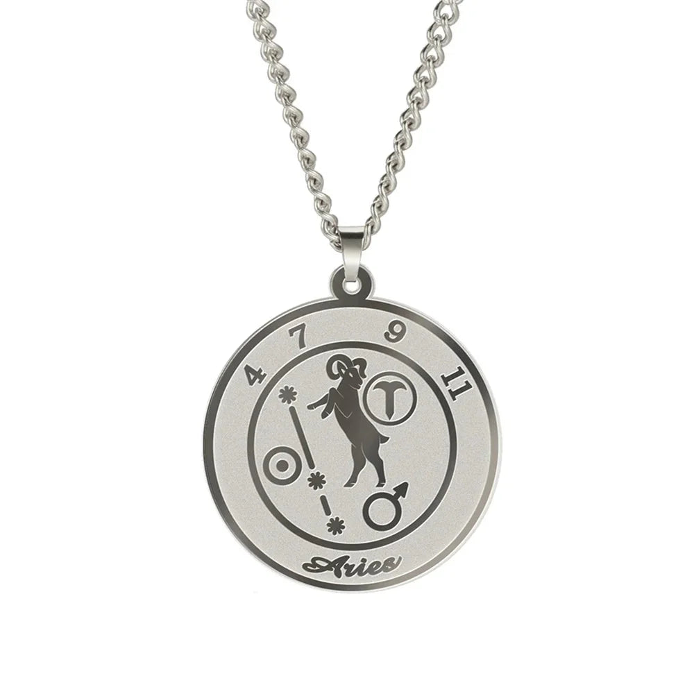 Collier avec Pendentif Signe du Zodiaque Astrologique Homme ou Femme