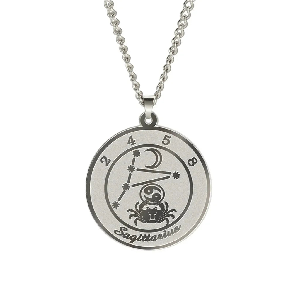 Collier avec Pendentif Signe du Zodiaque Astrologique Homme ou Femme