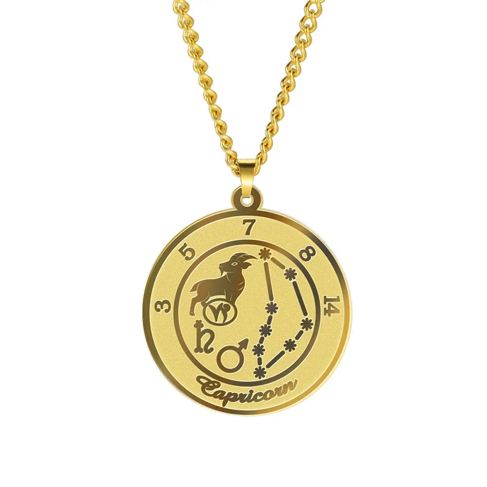 Collier avec Pendentif Signe du Zodiaque Astrologique Homme ou Femme