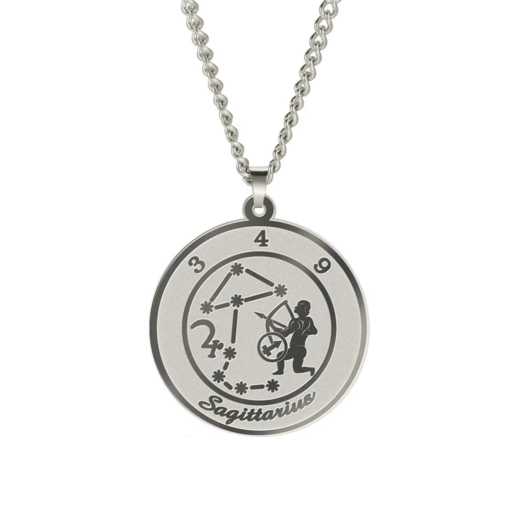 Collier avec Pendentif Signe du Zodiaque Astrologique Homme ou Femme