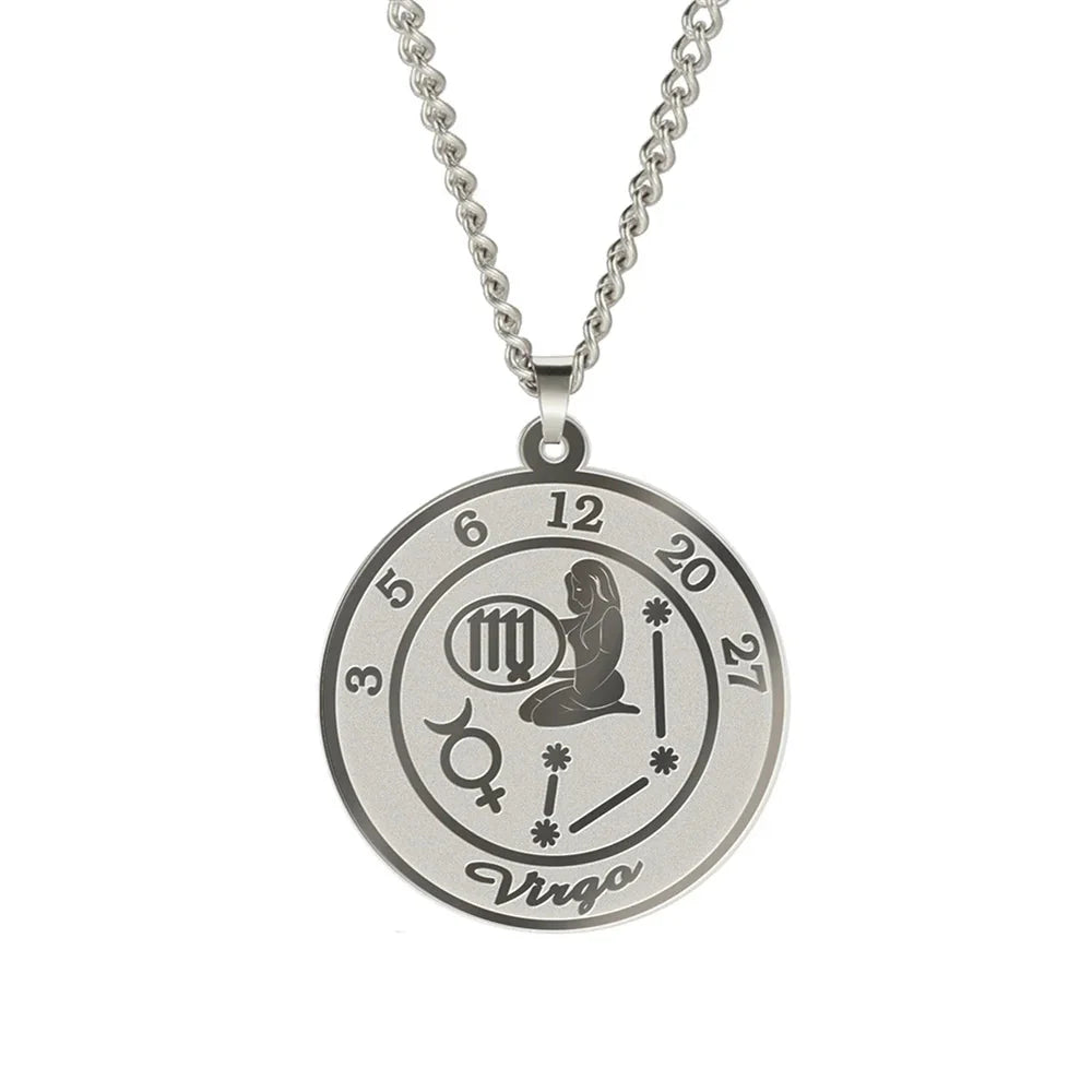 Collier avec Pendentif Signe du Zodiaque Astrologique Homme ou Femme