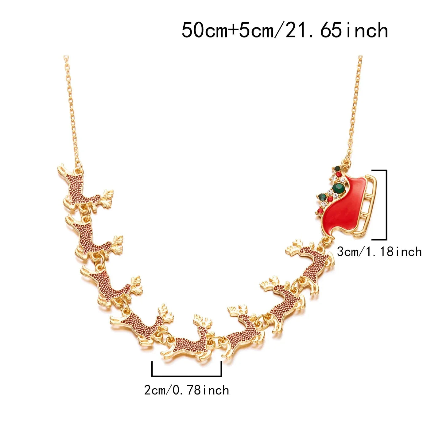 Halskæde med juleslædevedhæng