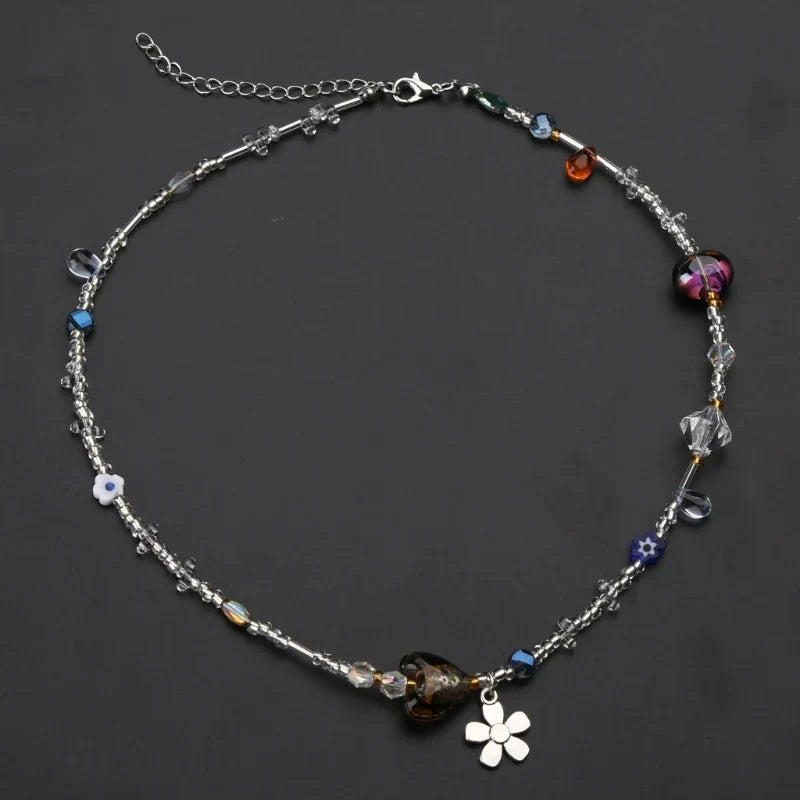 Collier avec Pendentifs Fleurs pour Femme