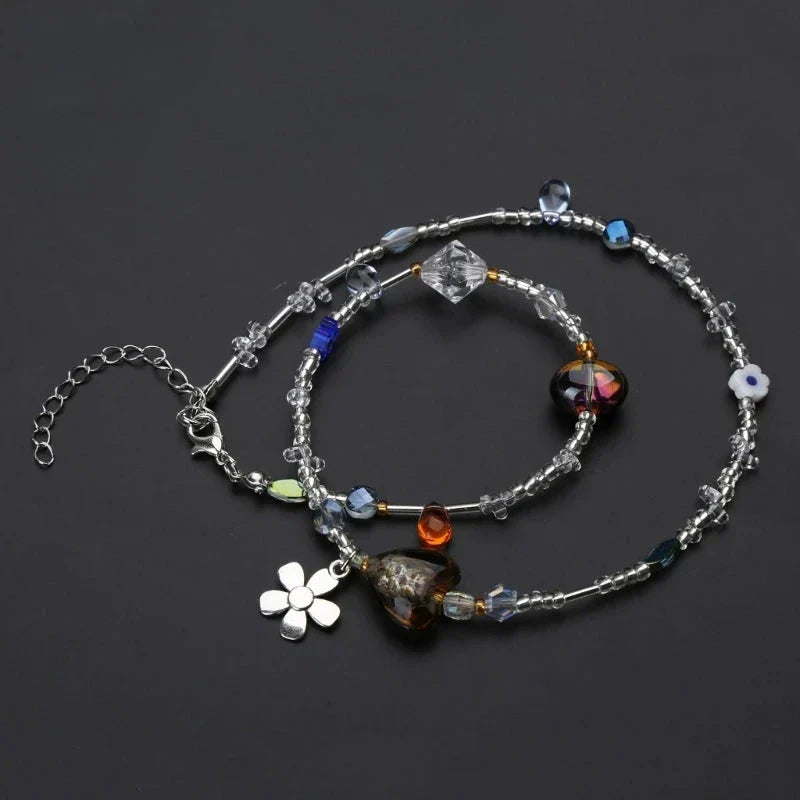 Collier avec Pendentifs Fleurs pour Femme