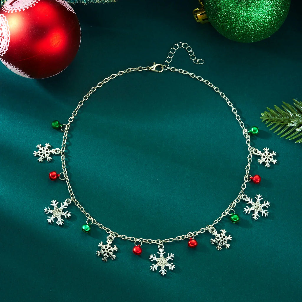 Collier avec Pendentifs Flocons de Neige et Boules de Noël