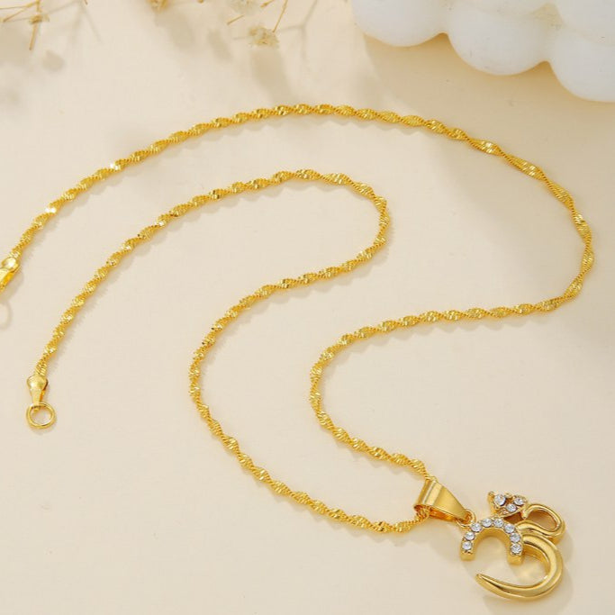 Złoty naszyjnik buddyjski Om 