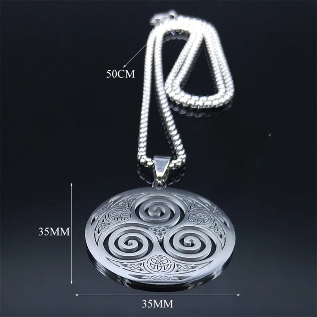 Collier Celtique Pendentif Triskel Viking Homme Femme Nordique
