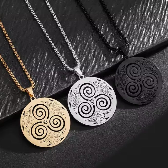Collier Celtique Pendentif Triskel Viking Homme Femme Nordique