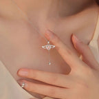 Naszyjnik Serce Różowe Anielskie Skrzydła