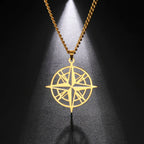 Naszyjnik Kompas Zawieszka Kompas Róża Wiatrów złoto