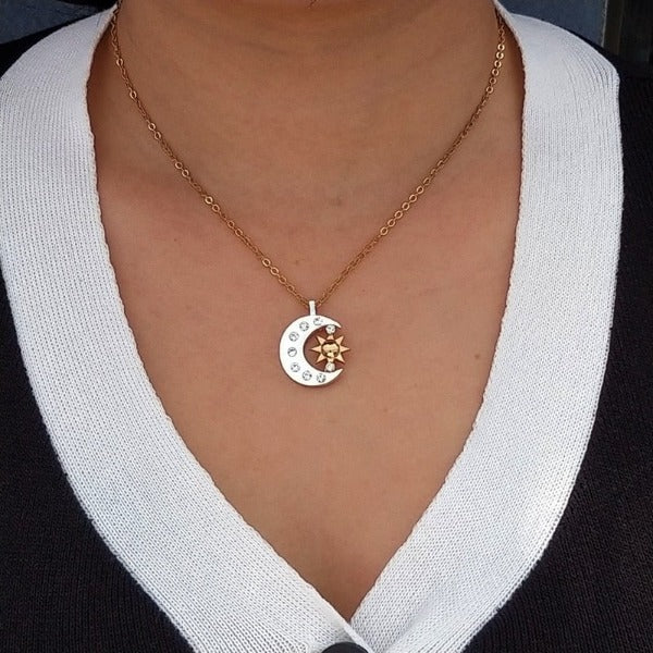 Collier Croissant de Lune Pendentif Femme