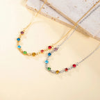 Naszyjnik ochronny z zawieszką z kamieni 7 czakr dla kobiet srebrny