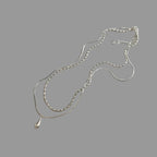 Podwójny naszyjnik z zawieszką w kształcie kropli wody