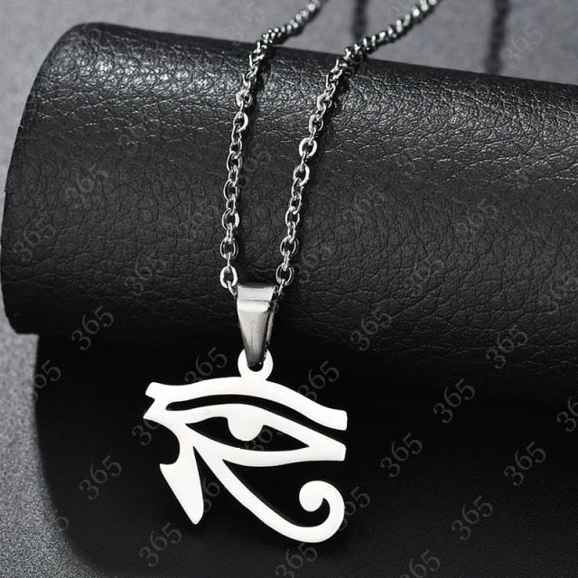 Egyptisk halskæde Øje Oudjat Horus sølv