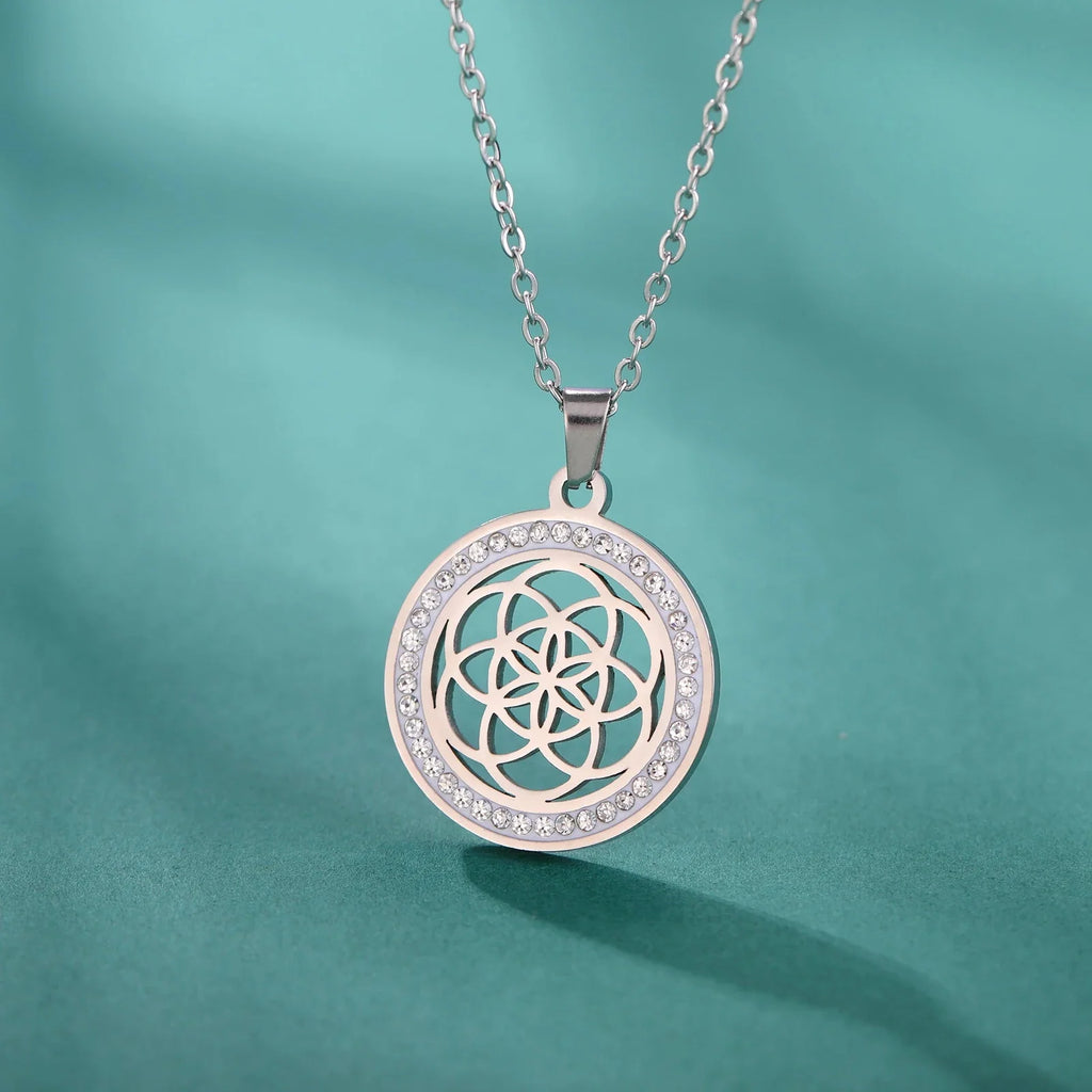Collier Graine de Vie Pendentif Femme Fleur de Vie argent