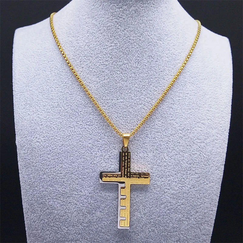 Collier & Médaillon Croix Pendentif Homme Chrétien or