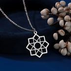 Naszyjnik z wisiorkiem ośmiokąta Mandala Geometria Święta srebro