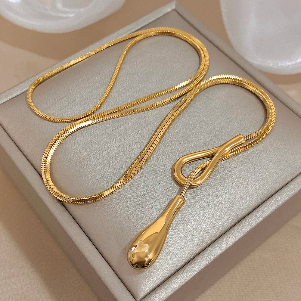 Original halskæde med dråbevedhæng i guld