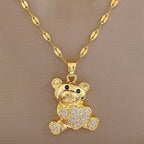 Naszyjnik z misiem ze złota