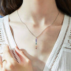 Naszyjnik z zawieszką 7 czakr z naturalnymi kamieniami, łańcuszek dla mężczyzn i kobiet