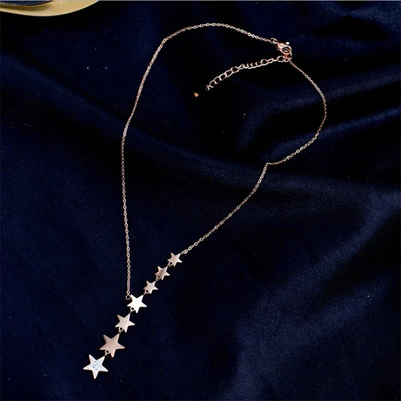 Collier Pendentif à Etoiles Multiples