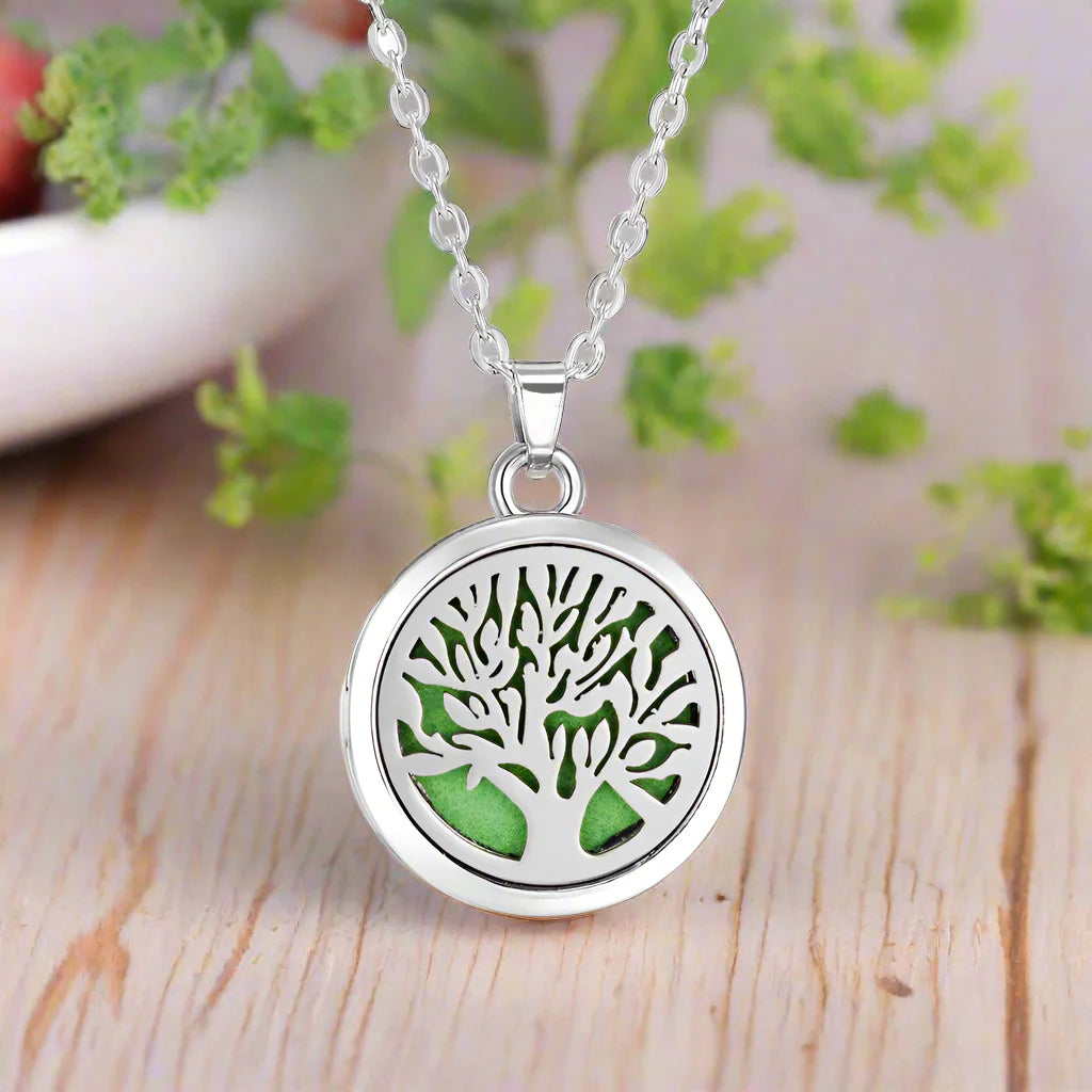 Collier Pendentif Diffuseur de Parfum Arbre de Vie