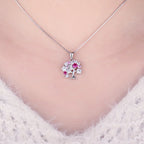 Naszyjnik z zawieszką Drzewo Życia z kamieniami dla kobiet