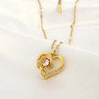 Naszyjnik z zawieszką z obracającym się sercem i kwiatem, przeciwstresowy