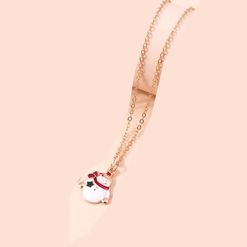 Naszyjnik z zawieszką bałwanka świątecznego