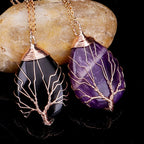 Naszyjnik z wisiorkiem kula z naturalnego kamienia Drzewo Życia