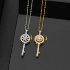 Naszyjnik z zawieszką klucza obrotowego anty-stres srebrny