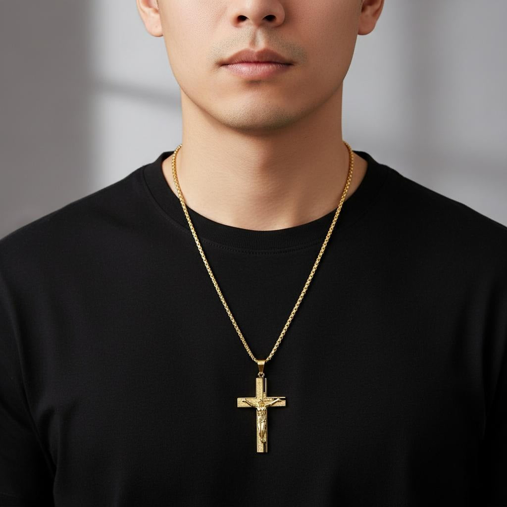 Collier & Pendentif Crucifix Homme Jésus Croix