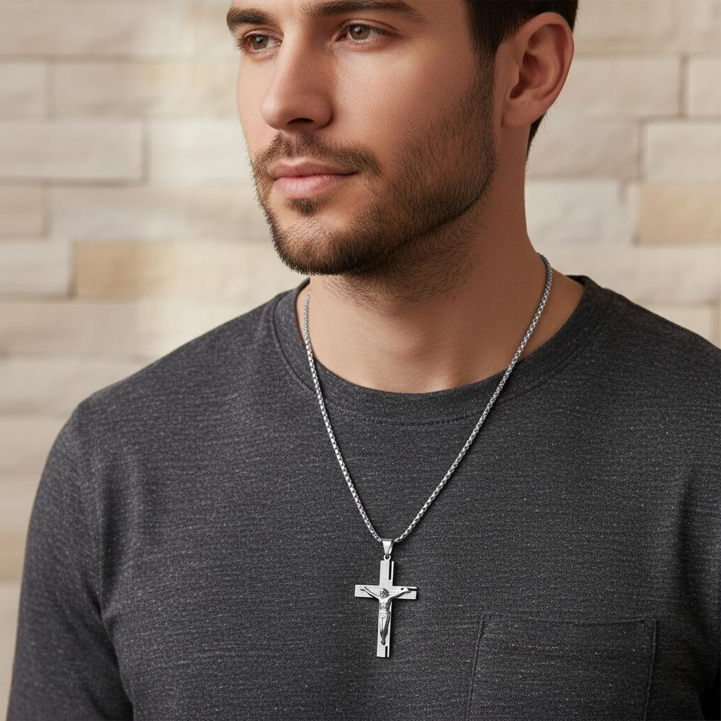 Collier & Pendentif Crucifix Homme Jésus Croix
