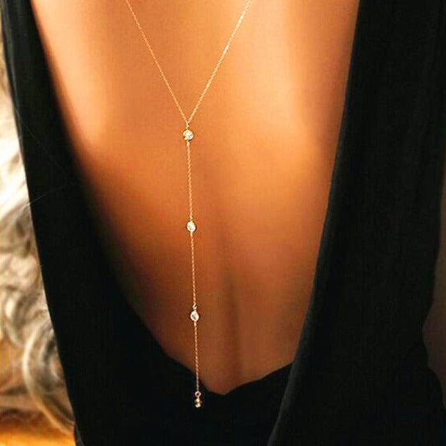 Naszyjnik z zawieszką na plecy dla kobiet