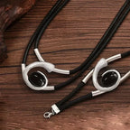 Naszyjnik z zawieszką i geometryczna bransoletka srebrna