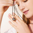 Naszyjnik z zawieszką dla ciężarnej kobiety Meksykańska kula ciążowa brązowa