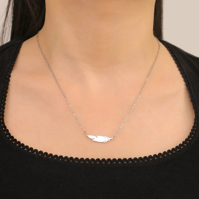 Collier Pendentif Fine Plume style b argent